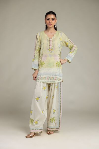 Embroidered | Raw Silk | Floral Spring Shalwar | USD 40.00