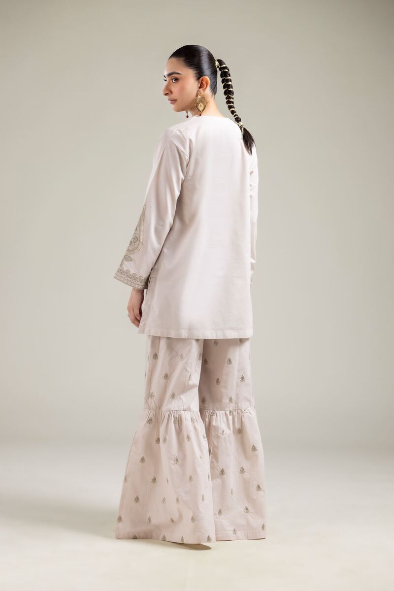 Embroidered |Cotton Dobby | Off-white V-Neck Kurta | USD 35.00