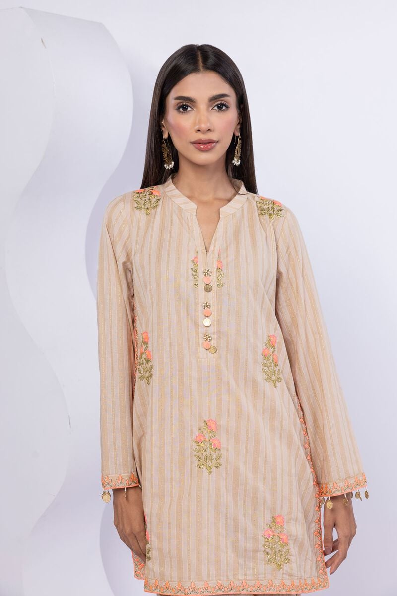 Embroidered | Lurex Stripes | Kurta | USD 20.00