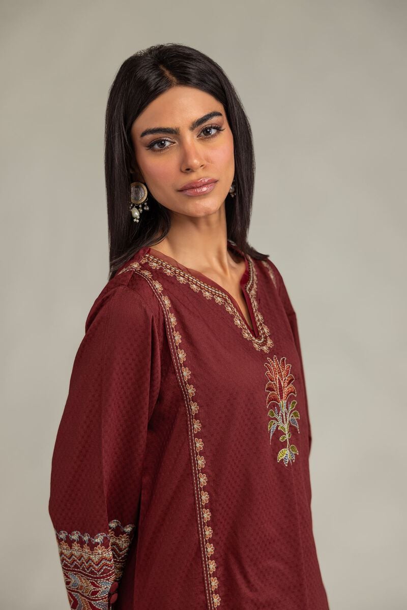 Embroidered | Cotton Dobby | Floral Cotton Kurta | USD 45.00
