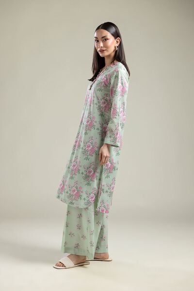 Printed | Cotton Viscose | Floral Mint Pants | USD 30.00