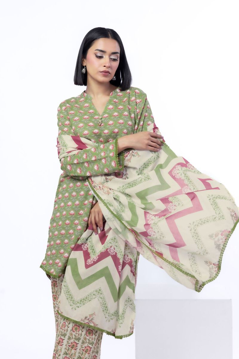 Printed | Cotton | Tailored 3 Piece | USD 22.50