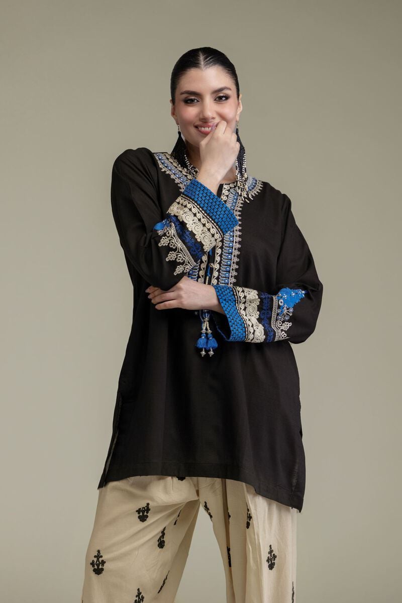 Embroidered | Raw Silk | Short Silk Kurta | USD 45.00