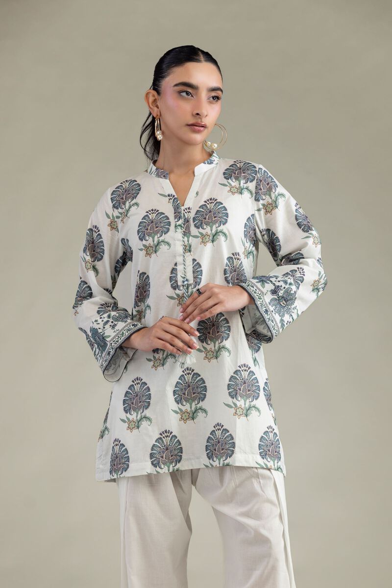 Printed | Cambric | White Printed Kurta | USD 35.00