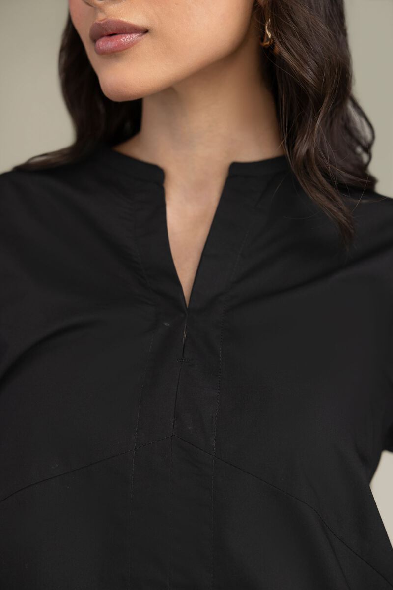 Embroidered | Poplin | Black Poplin Shirt | USD 35.00