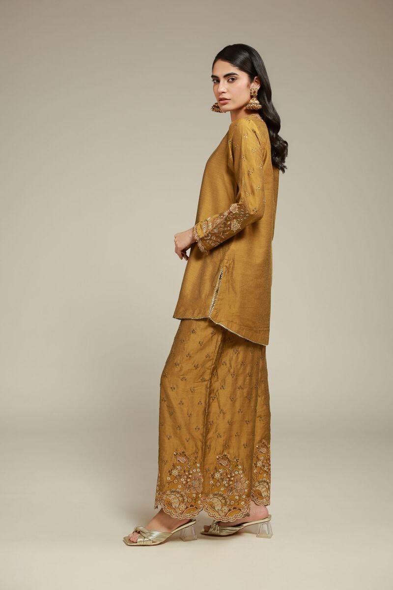 Embroidered | Raw Silk | 2 Piece Co-ord Set | Top and Bottom | USD 85.00