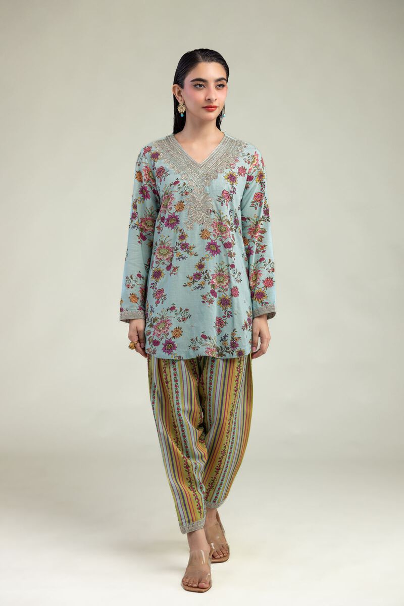 Embroidered | Raw Silk | Floral Silk Kurta | USD 20.00