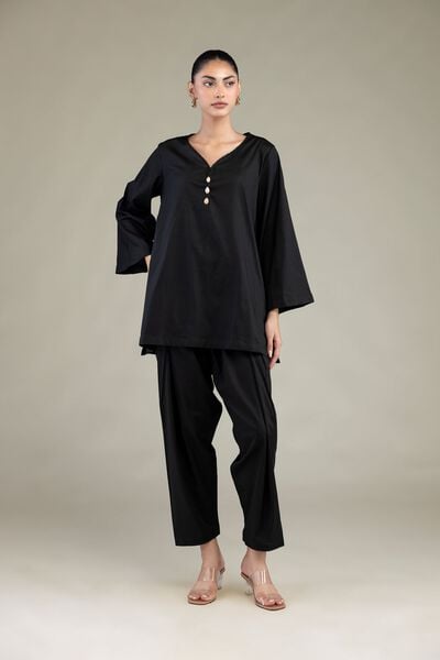 Dyed | Cotton Viscose | Solid Black Shalwar | USD 30.00