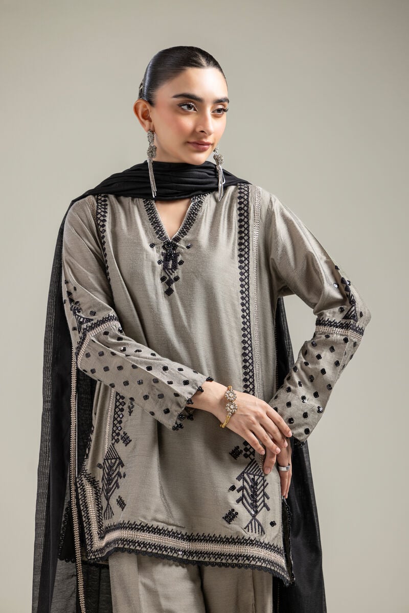 Cotton Net | Black Cotton Dupatta | USD 35.00