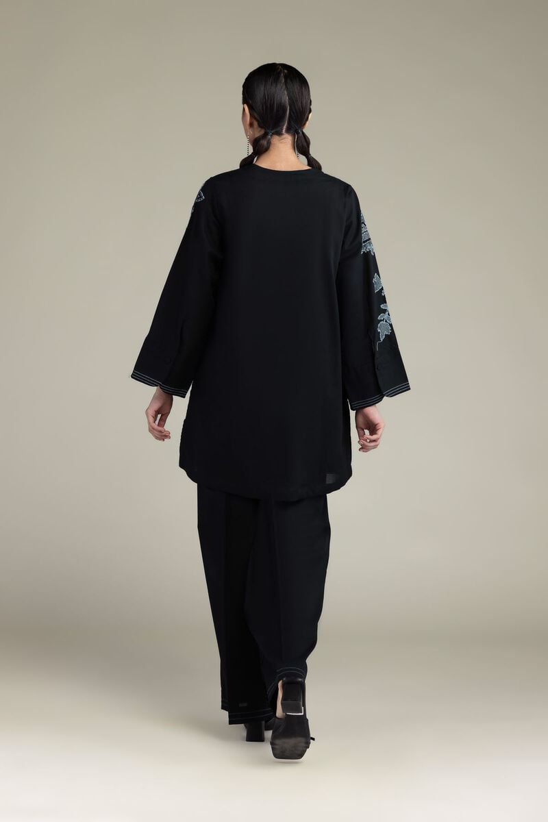 Embroidered | Cambric | Black Cambric Kurta | USD 40.00