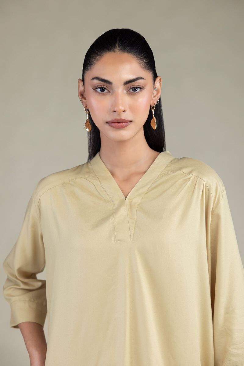 Embroidered | Viscose Crepe | Short V-Neck Blouse | USD 35.00