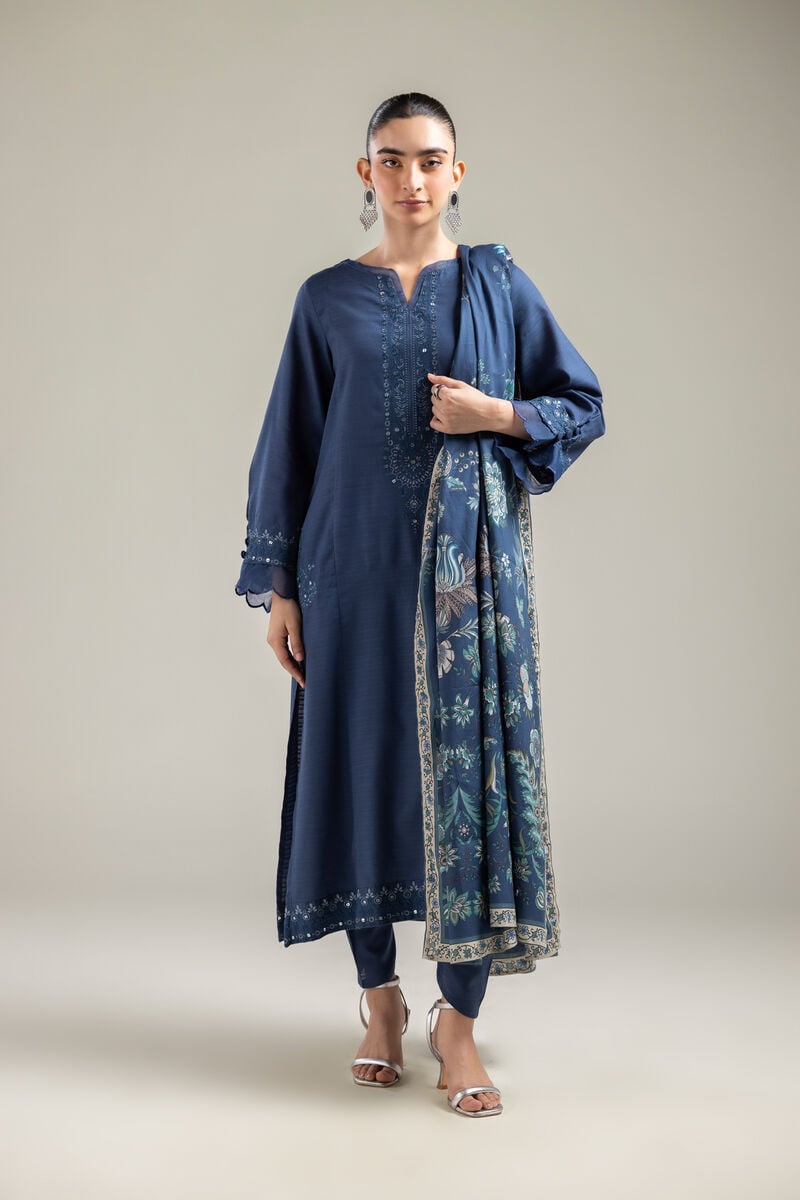 Embroidered | Lawn | Navy Lawn Dupatta | USD 25.00
