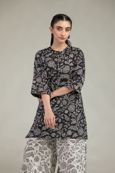 Printed | Cotton Dobby | Round-Neck Floral Kurta  | USD 30.00