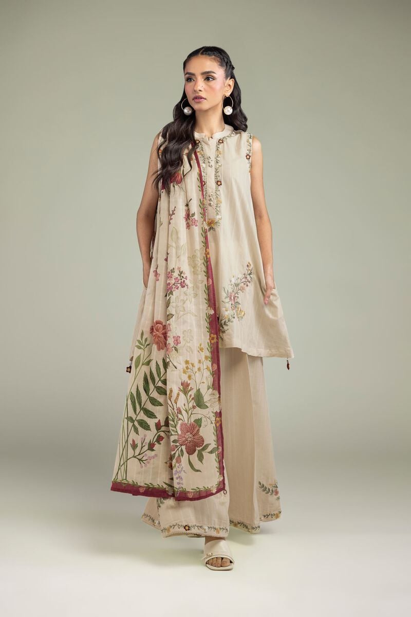 Embroidered | Textured Cotton | Floral Cotton Dupatta | USD 30.00