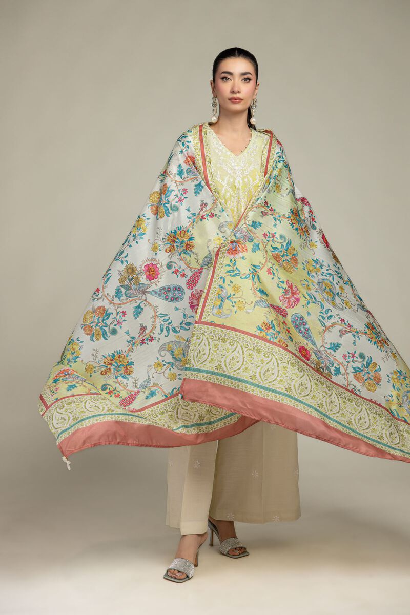 Embroidered | Polyester Silk | Silk Floral Dupatta | USD 30.00