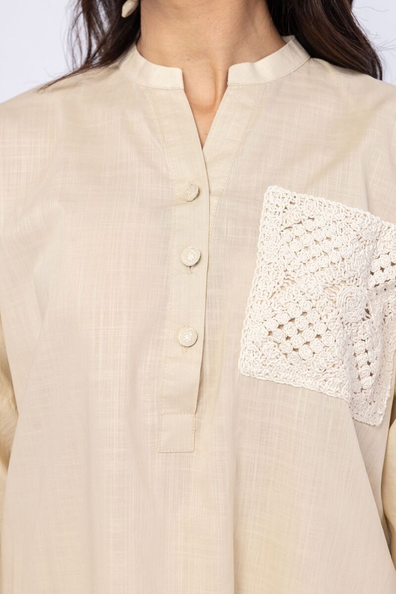 Embroidered | Crosshatch Poplin | Kurta | USD 9.00