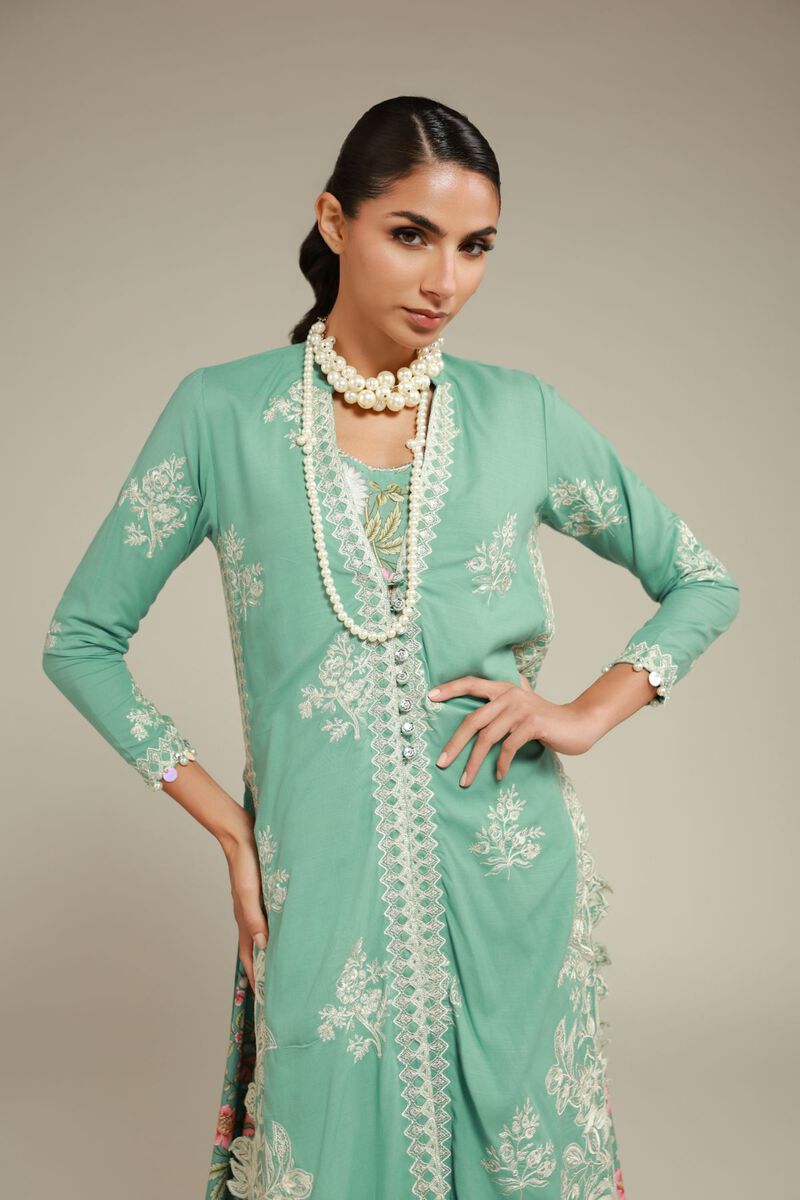 Embroidered | Raw Silk | 2 Piece Co-ord Set | Top and Dupatta | USD 153.00