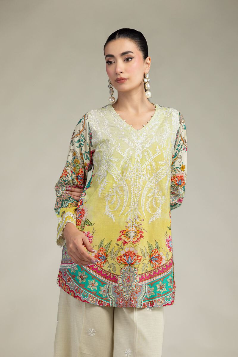Embroidered | Raw Silk | Short Floral Kurta | USD 55.00