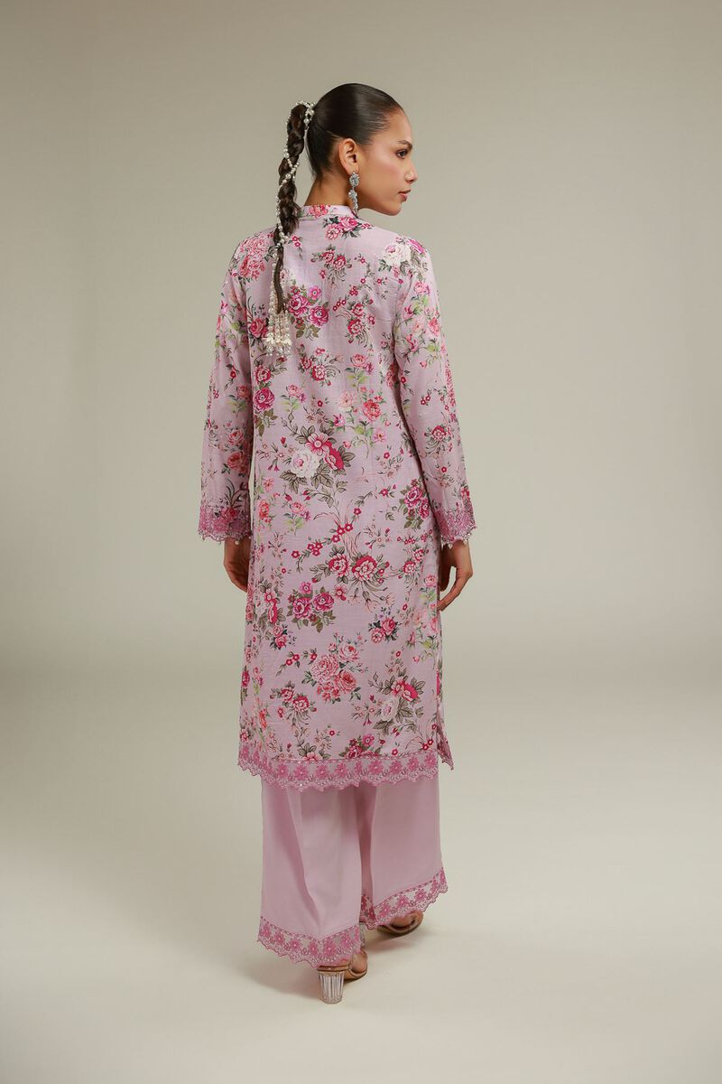 Embroidered | Raw Silk | Floral Longline Kurta | USD 60.00