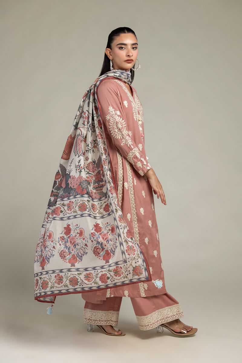 Embroidered  | Polyester Silk | Floral Silk Dupatta | USD 30.00
