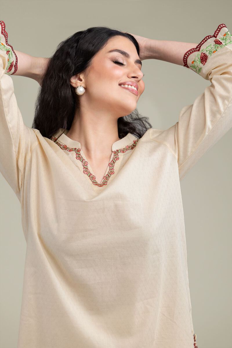 Embroidered | Cotton Dobby | Floral Cotton Kurta | USD 40.00