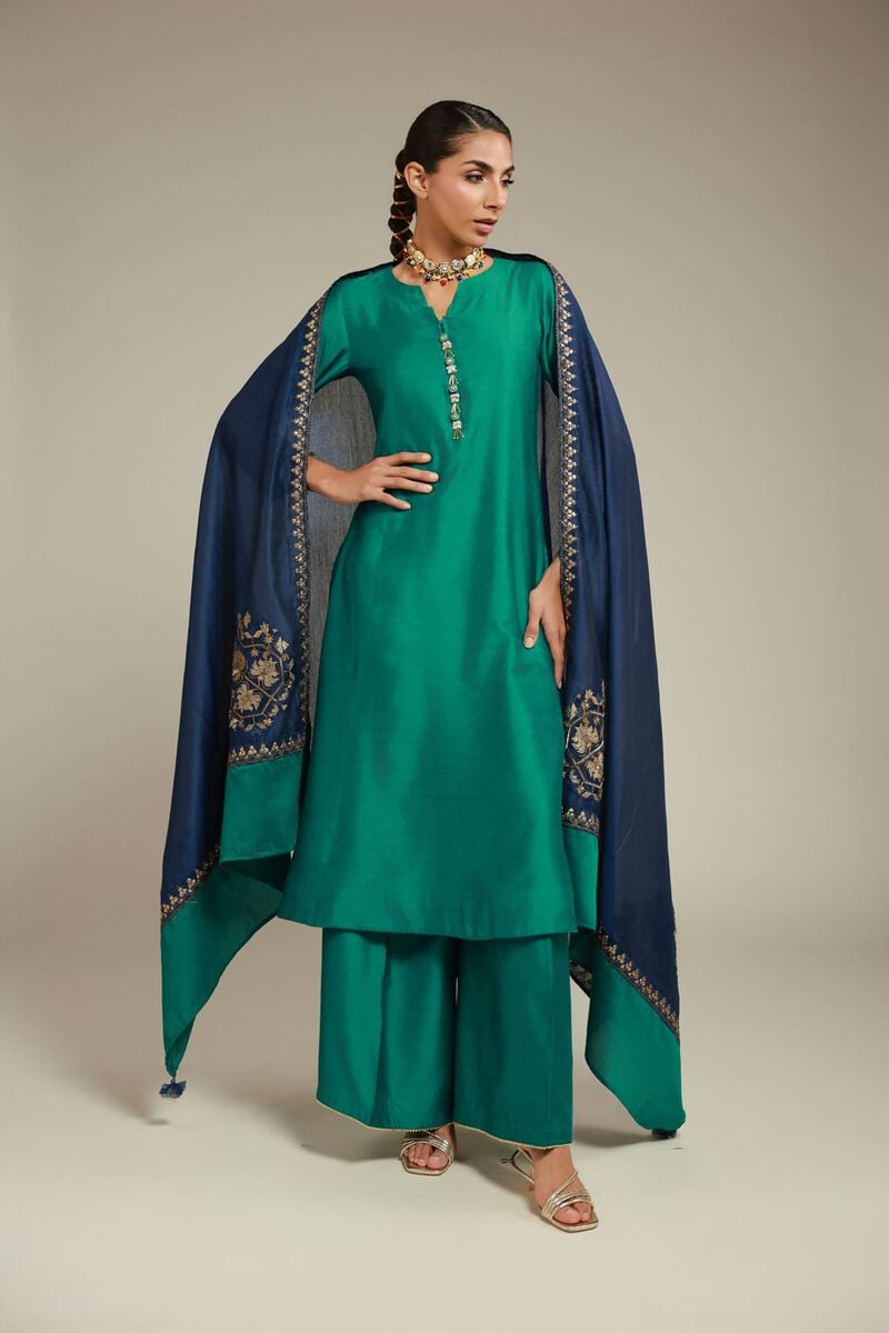 Embroidered | Raw Silk | 3 Piece Co-ord Set | USD 125.00