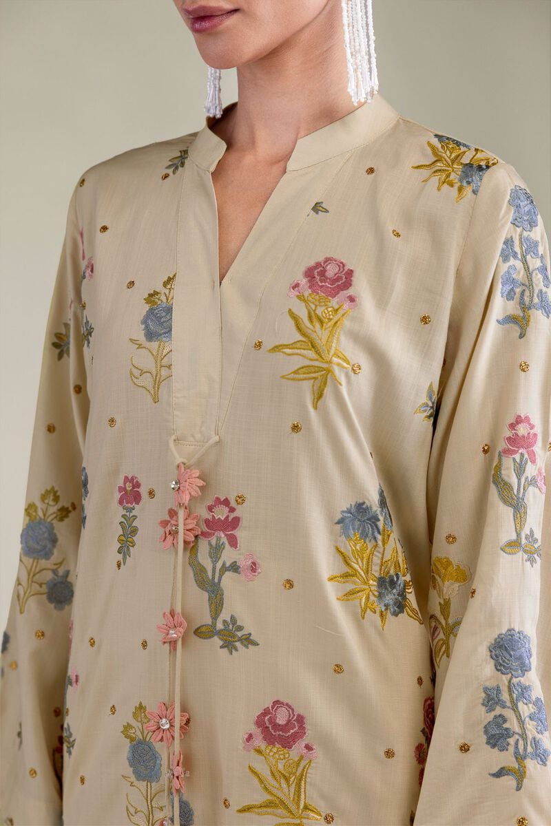 Embroidered | Raw Silk | Short Silk Kurta | USD 60.00