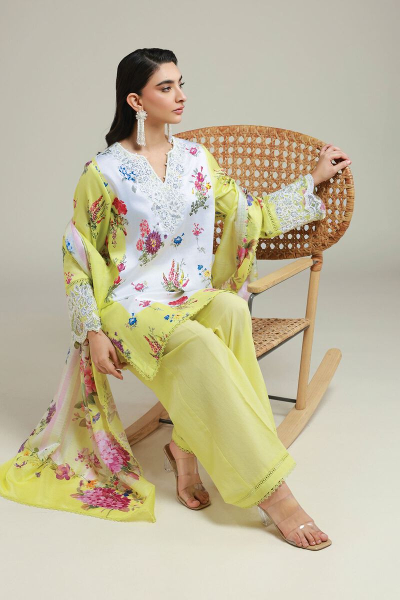 Printed | Satin | Tailored 3 Piece | USD 75.00