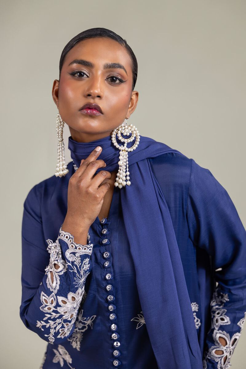 Raw Silk | 3-Piece Embroidered Suit | USD 180.00