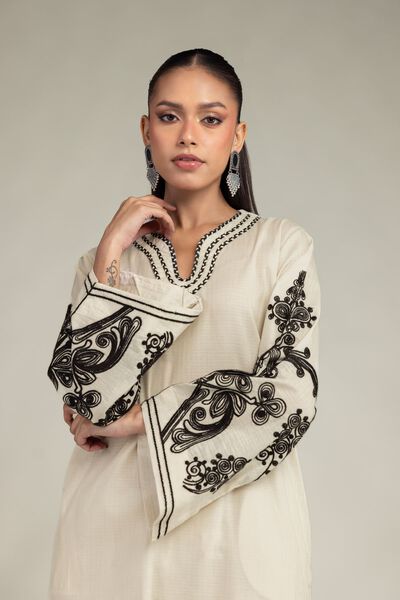 Embroidered | Cotton Dobby | Floral Cotton Kurta | USD 40.00