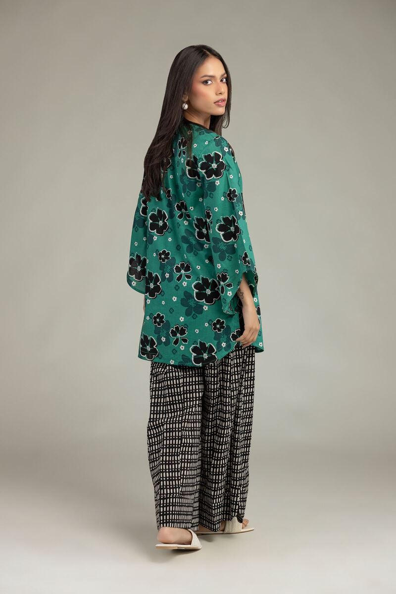 Printed | Cambric | Floral Green Kurta | USD 35.00