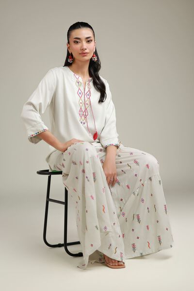 Embroidered | Viscose Crepe | Short Embroidered Tunic | USD 35.00