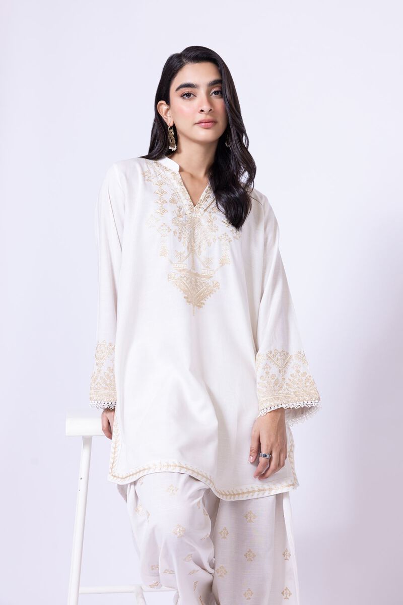 Embroidered | Dull Raw Silk | Kurta | USD 17.50