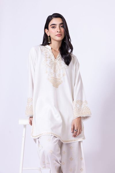 Embroidered | Dull Raw Silk | Kurta | USD 17.50