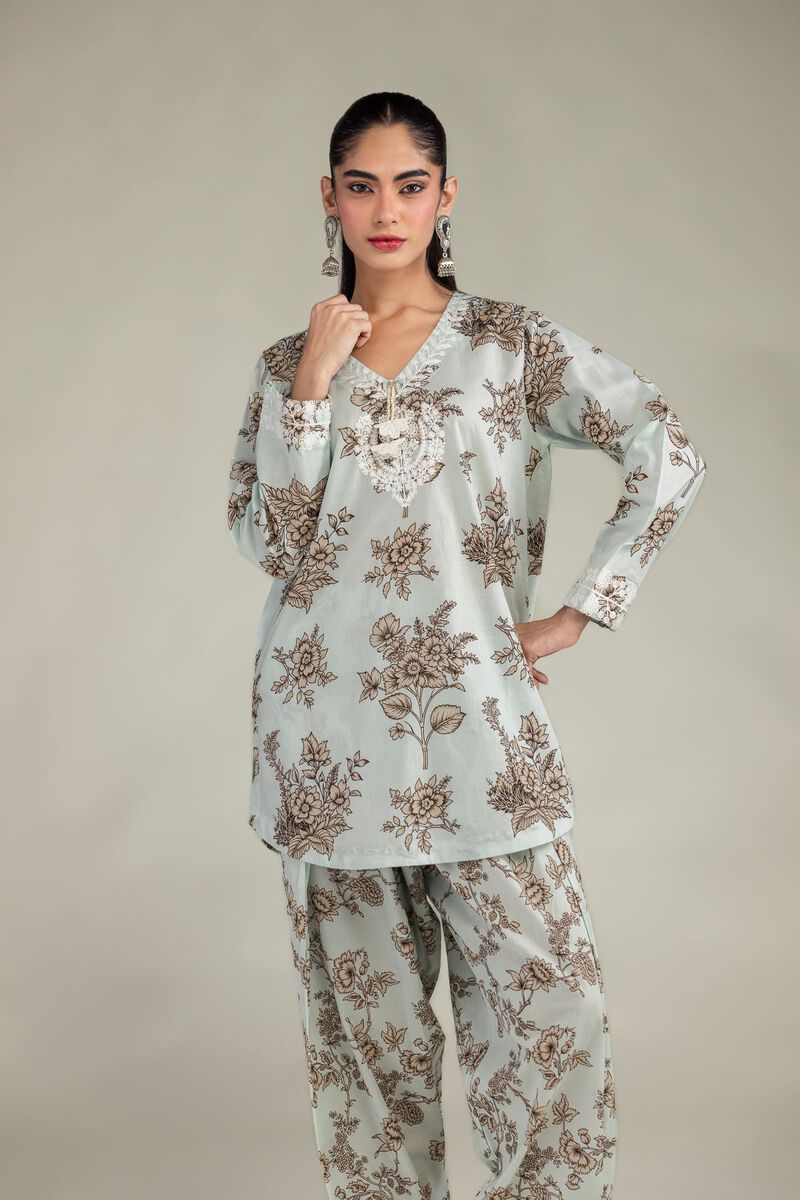 Embroidered | Cambric | Short Floral Kurta | USD 35.00