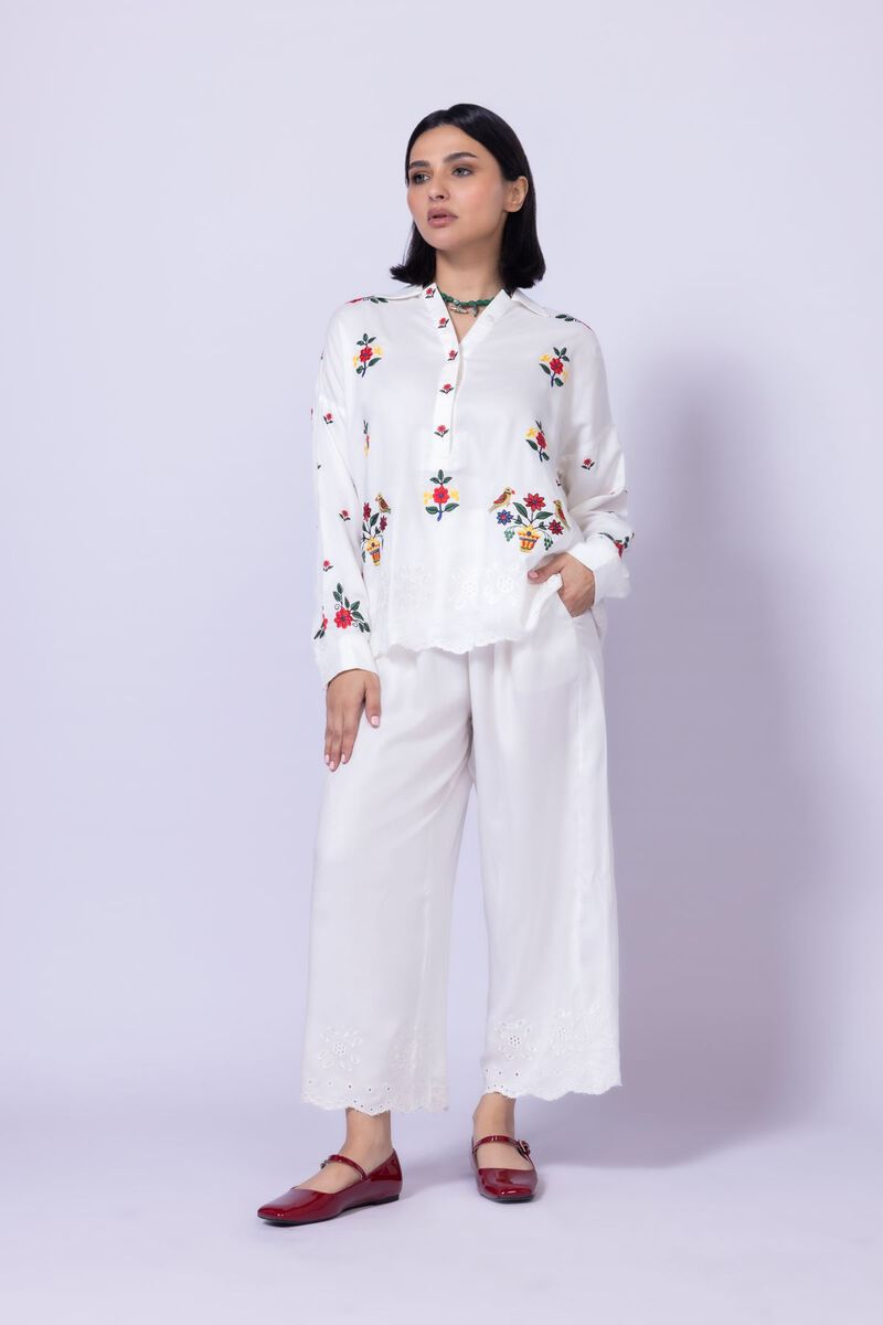 Embroidered | Viscose Crepe | Blouse | null