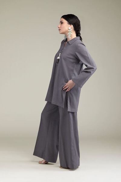 Dyed | Blended Linen | Gray Solid Pants | USD 30.00