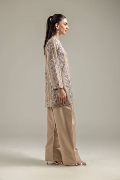 Embroidered | Cotton Dobby | Solid Beige Shalwar | USD 30.00