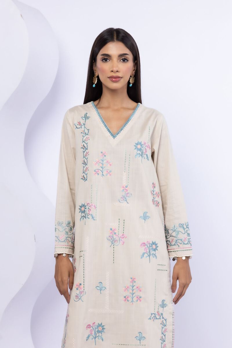 Embroidered | Crosshatch Poplin | Kurta | USD 17.50