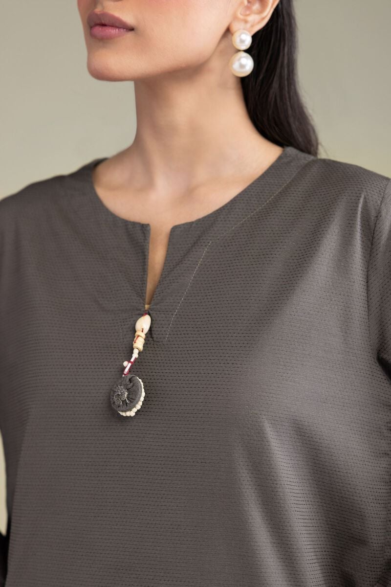 Dyed | Textured Cotton Viscose | Short Solid Kurta | USD 35.00