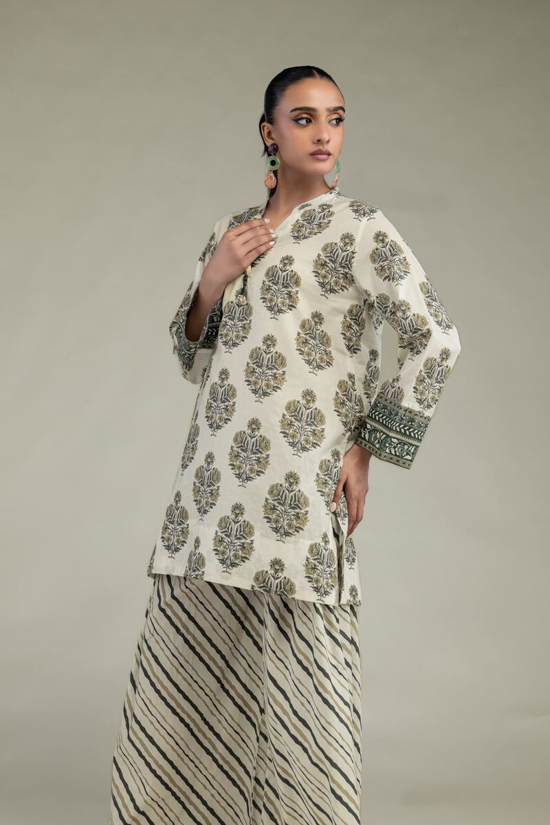 Printed | Cambric | Floral V-Neck Kurta | USD 35.00