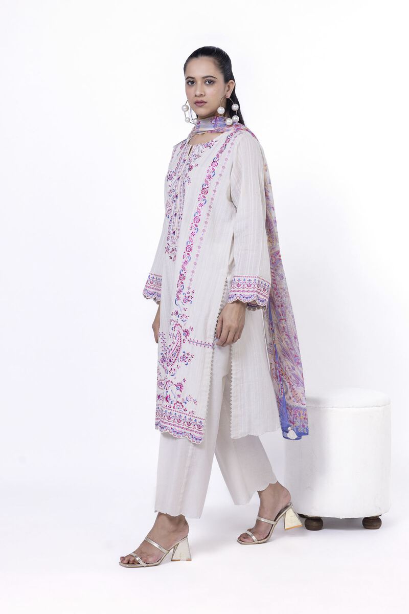 Embroidered | Textured Cotton | Tailored 3 Piece | USD 42.50