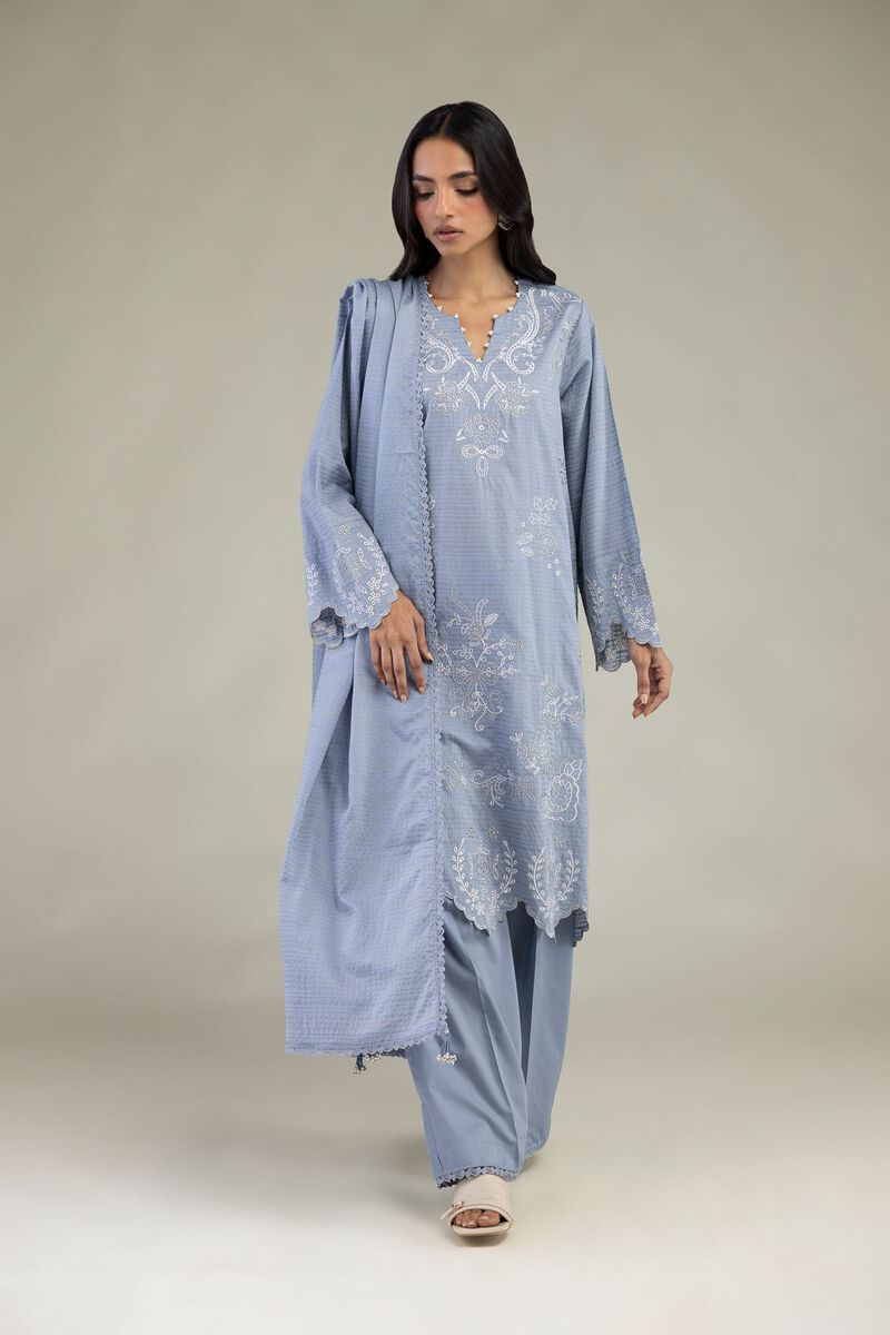 Embroidered | Messuri Dobby | Floral Tailored Set | USD 85.00