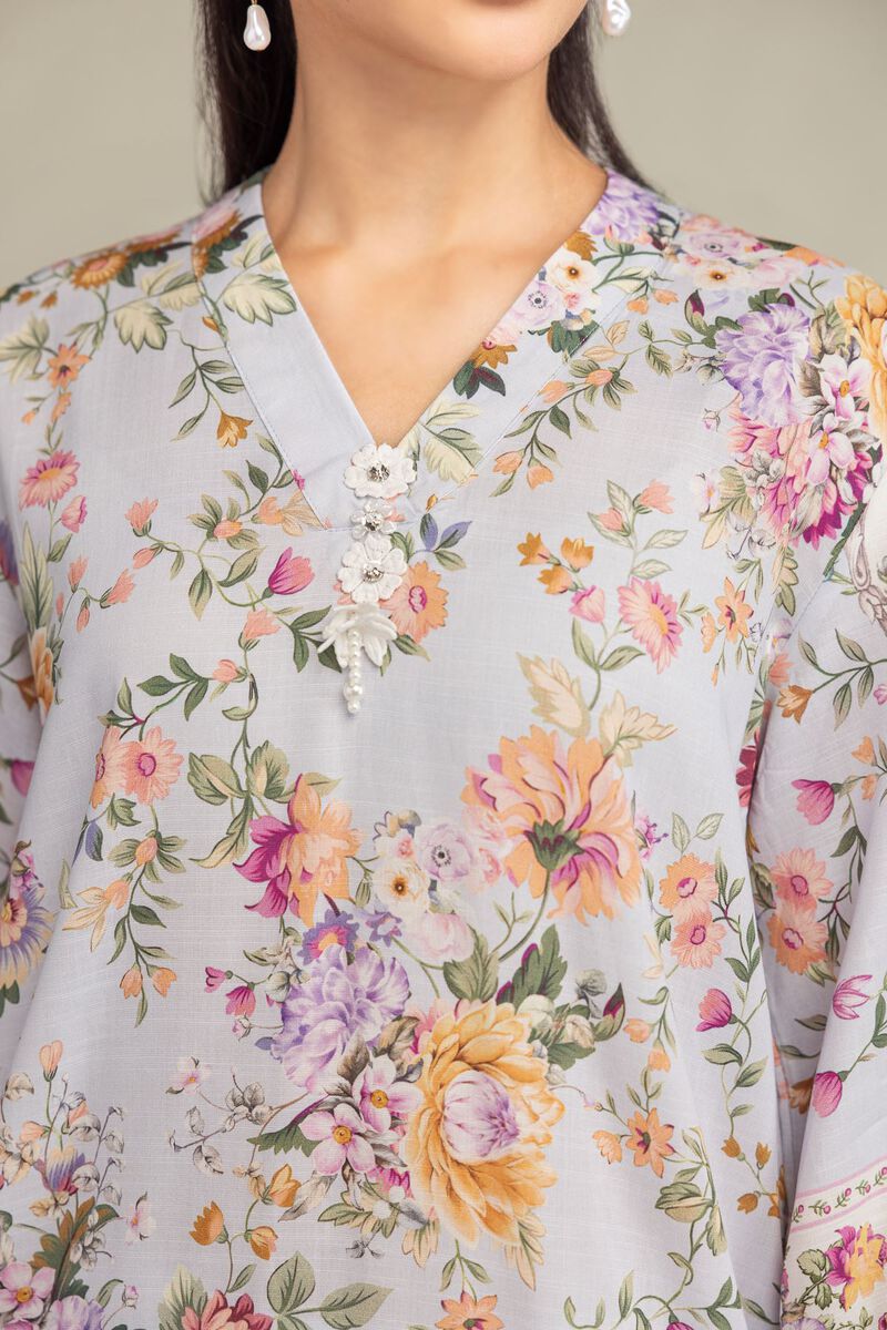 Printed | Raw Silk | Short Floral Kurta | USD 40.00