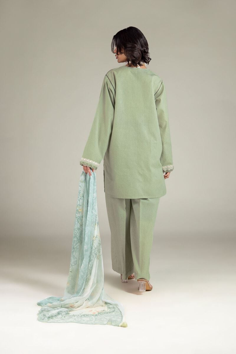 Embroidered | Cotton Dobby | Floral Tailored 3-Piece | USD 65.00