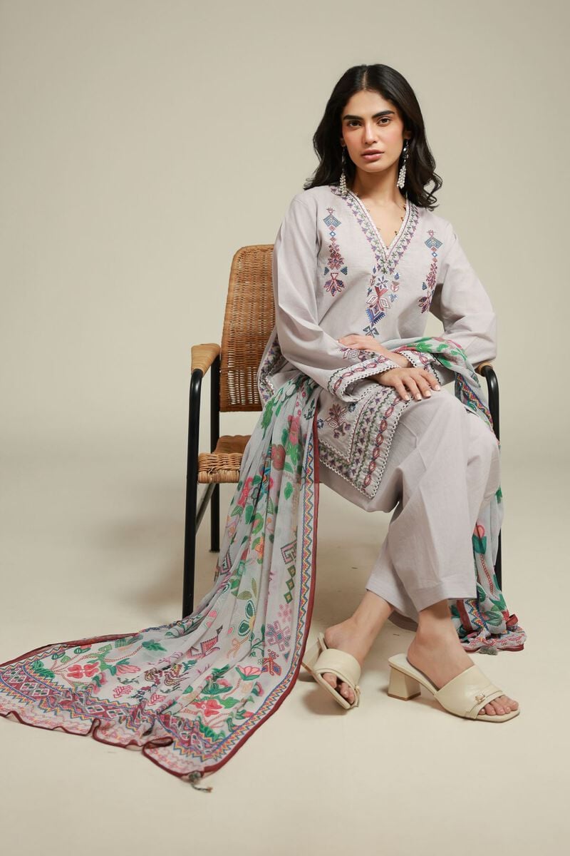 Embroidered | Cambric | Tailored Cambric 3-Piece | USD 70.00