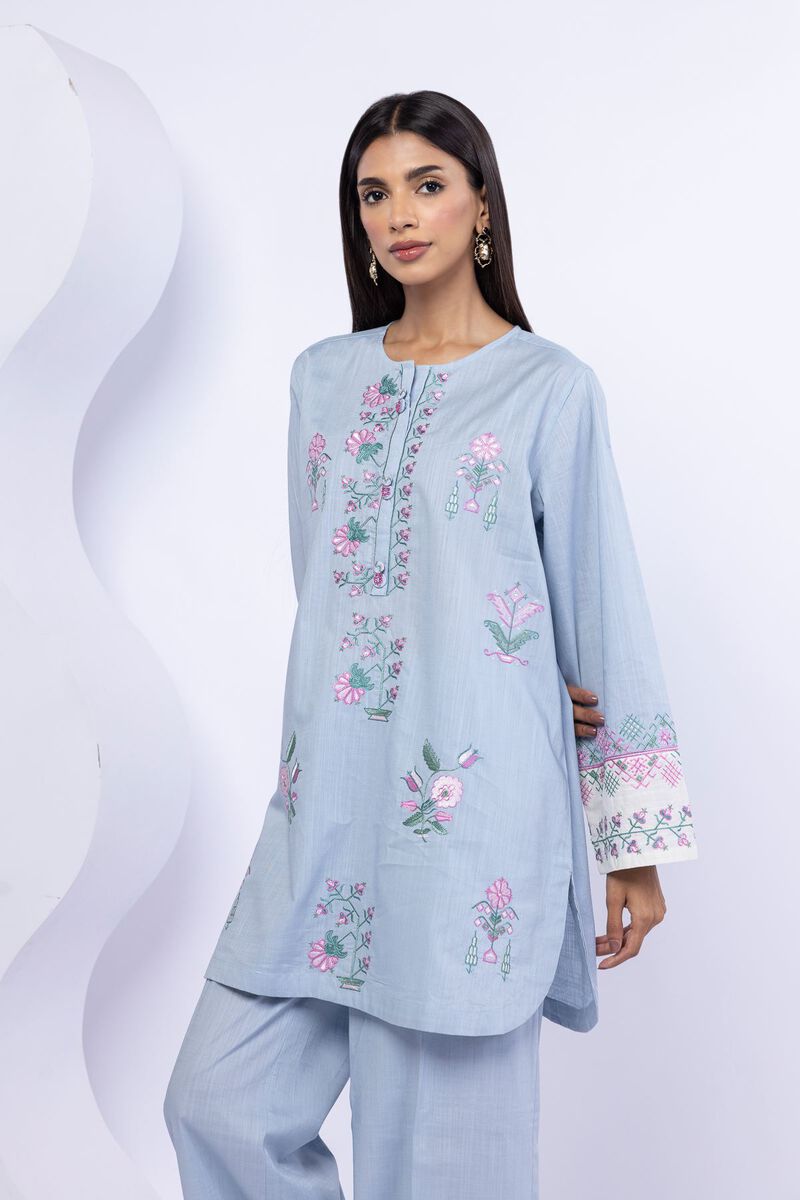 Embroidered | Crosshatch Poplin | Kurta | USD 35.00