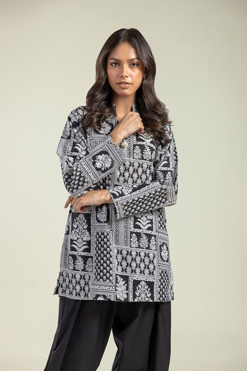Printed | Cambric | Black Floral Kurta | USD 35.00