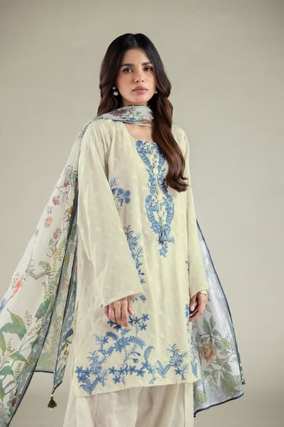 Embroidered | Broshia | Tailored Floral 3-Piece | USD 80.00