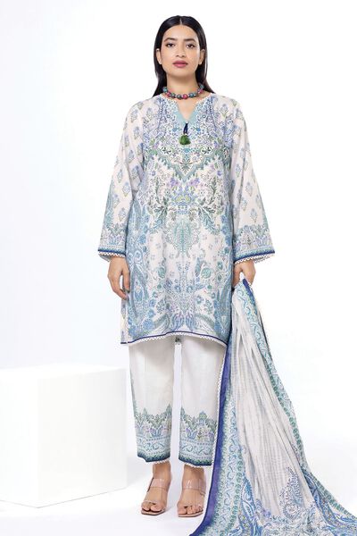 Printed | Slub Lawn | Fabrics 3 Piece | USD 20.00